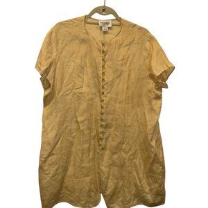 Emanuel Ungaro sand khaki million button cap sleeve top 14